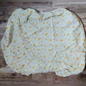 Kushies Baby 100% Cotton Flannel Playpen Fitted Sheet Jungle Animal Pale Green